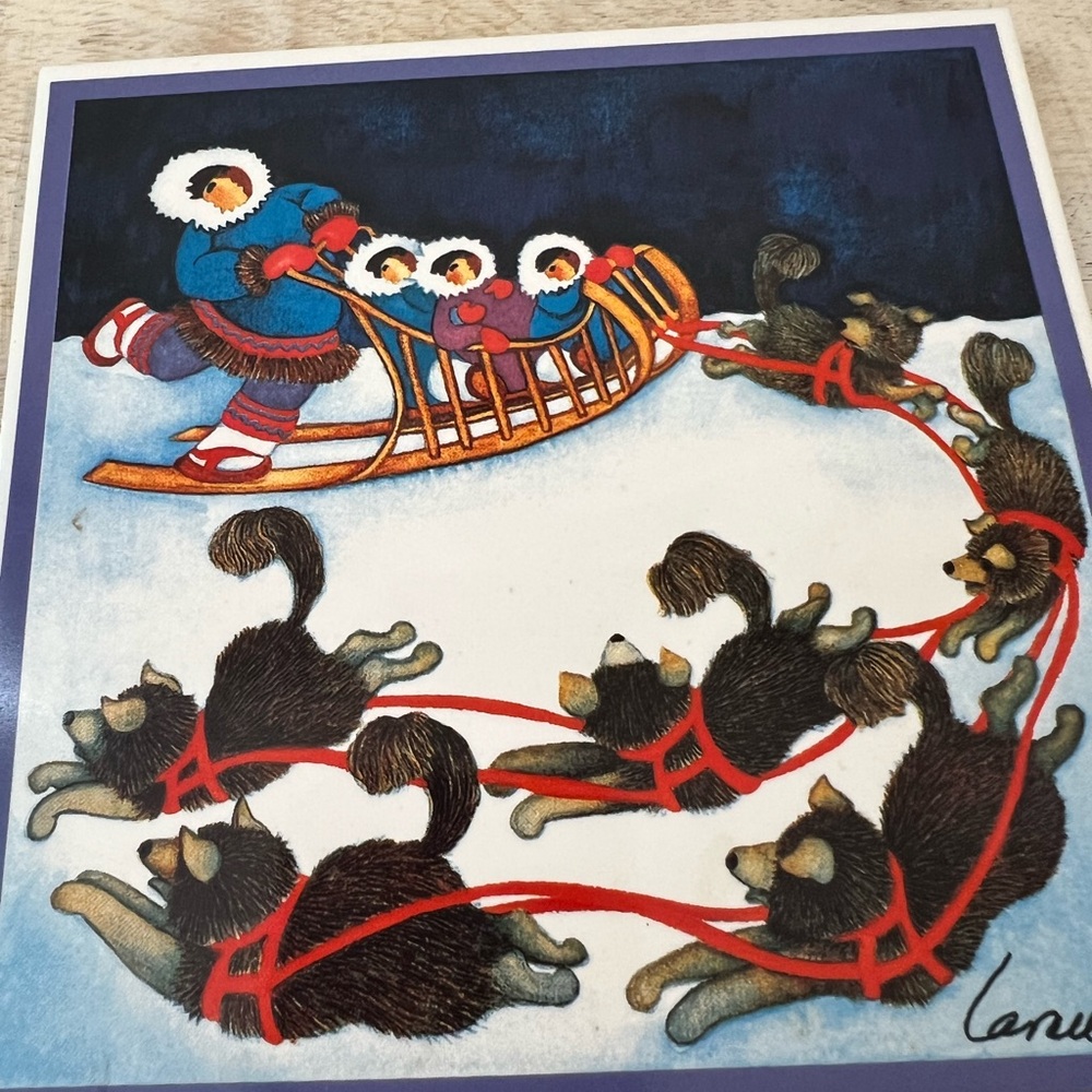 Barbara Lavallee Alaskan Colorful Inuit Sled Dog Art Print